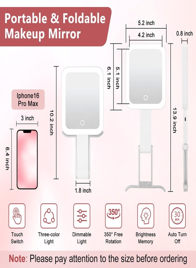 DECLUTTR Travel Makeup Mirror with Lights, Rechargeable 15X/1X Double-Sided Magnifying Mirror with 3 Color Lights, Brightness Adjustable, Portable Handheld Mirror Tabletop, Gift for Women - Image 2